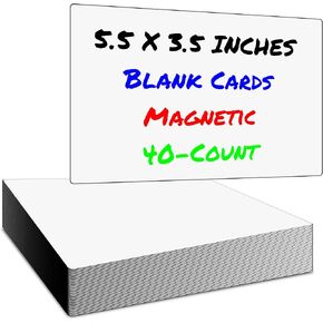 Iconikal Dry Erase Sheets, 5.5 x 3.5 inches, 40-Count, White, for Games, Activities, Notes, Office Work, Organization