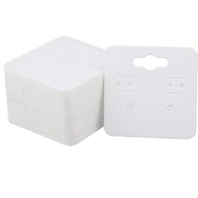 Tucnoeu 100pcs 2inch بطاقات حامل حلق أبيض معلقة بطاقات عرض القرط لبيع المجوهرات ، بطاقات ورقية فارغة مع 6 ثقوب لاتخاذ قرار الحامل المجوهرات DIY