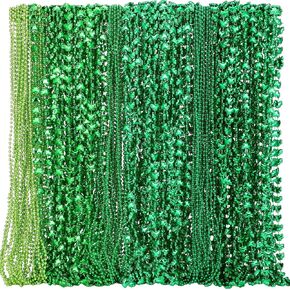 St. Patrick's Day Green Beads Necklaces Shamrock Beaded Necklaces Shamrock Necklace St Patrick's Day Accessories Gift for Party Decorations Costume Festival Event