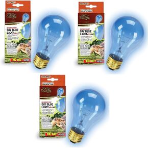 Zilla Incandescent Bulb, Day Blue Light and Heat, 100 Watt (3 Pack)