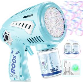 بندقية الفقاعات - 72 فتحات صولج قابلة لإعادة الشحن مكبرة مع LED LID LIGH