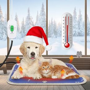 Cat Dog Heat Heating Pad, 18x18 in, Nylon, Waterproof, Chew Resistant Cord, Auto Constant Temperature, Pet Bed Mat