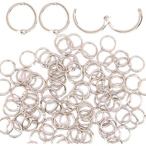 Sydien Binder Rings 1/2 inch, Loose Leaf Binder Rings 100 Pack, Black Binder Rings, Rings for Paper, Metal Rings for Index Cards, Book Rings, Index Card Rings for School Office