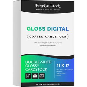 Double-Sided Gloss Digital C2S Cardstock Paper – Perfect for Color Laser Printing, Design Proposals, Flyers, Brochures | 11 x 17 | Glossy 100lb Cover (270gsm) | Acid Free, Coated Finish | 250 Sheets