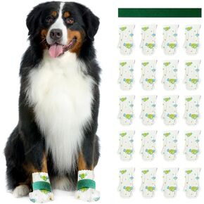 Disposable Dog Booties for Dog Cats,Dog Booties Waterproof and Breathable with Adjustable Velcro,Unstoppable Paw Protectors for Large,Small and Medium Dogs,Dog Shoes 20 Counts (Large)