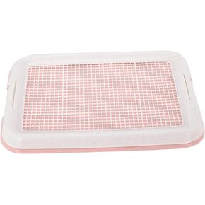 Dog Potty Toilet Training Tray Puppy Pee Pad Holder Anti Slip Removable Indoor Mesh Potty Training Tray Dog Potty Pan for Small Size Dogs, Pink