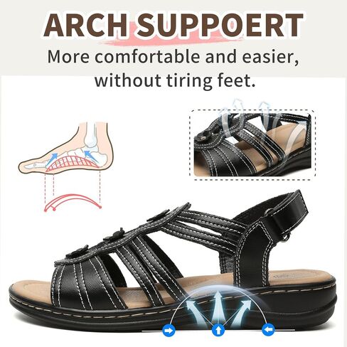 Womens Sandals Flats Comfort Walking Sandals Casual Summer Shoes with Arch Support for Dressy Beach Hiking Vacation Camping Travel Pool Shopping Dating Water sports in Saudi Arabia