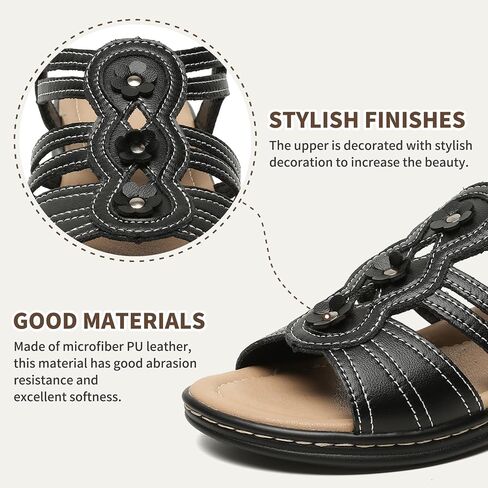 Womens Sandals Flats Comfort Walking Sandals Casual Summer Shoes with Arch Support for Dressy Beach Hiking Vacation Camping Travel Pool Shopping Dating Water sports in Saudi Arabia