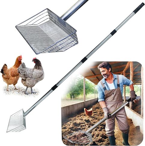 Chicken Poop Scooper - 54'' Metal Chicken Litter Scoop with Long Handle for Coop in Saudi Arabia