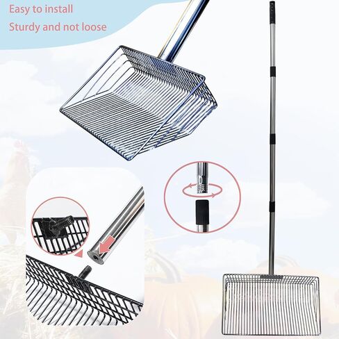 Chicken Poop Scooper - 54'' Metal Chicken Litter Scoop with Long Handle for Coop in Saudi Arabia