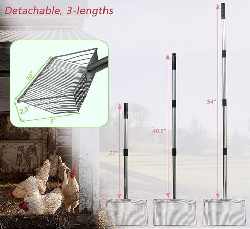 Chicken Poop Scooper - 54'' Metal Chicken Litter Scoop with Long Handle for Coop in Saudi Arabia