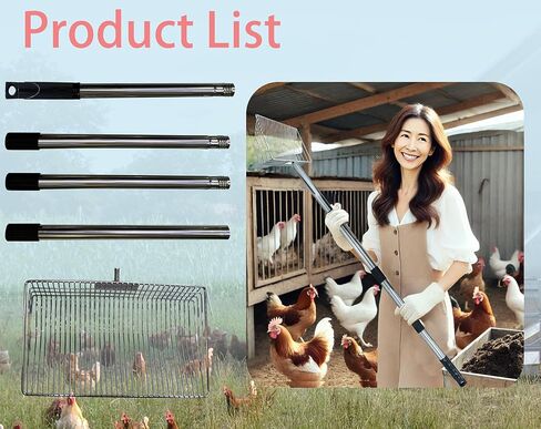 Chicken Poop Scooper - 54'' Metal Chicken Litter Scoop with Long Handle for Coop in Saudi Arabia