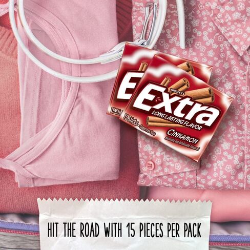 EXTRA Gum Cinnamon Gum Sugar Free Chewing Gum Individually Wrapped Mint Gum Bulk Slim Packs, 15 Stick (Pack of 10) in Saudi Arabia