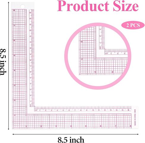 TIESOME L-Square Rule Clear Sewing Ruler, Plastic Measure Tailor Ruler 90 Degree Clear Sewing Ruler Square Framing Measuring Tool Fabric Sewing Measuring Supplies for Pattern Making(1 PCS) in Saudi Arabia