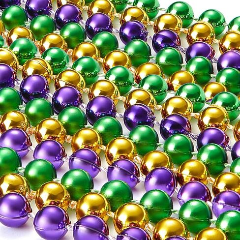 Sumind 8 Pcs Mardi Gras Costume Accessory, 2 Pcs Headband Crazy Hair Wigs and 6 Pcs Beads Green Purple Gold Metallic Beads Necklaces Accessories Women Men for Parade Throws Carnival Party Decor in Saudi Arabia