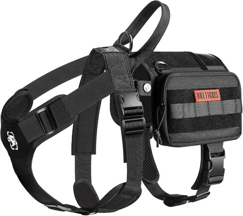 OneTigris Service Dog Vest Harness, Service Dog Cape Guardian Dog Backpack Harness with Pouches Dog Saddle Bag for Small Medium and Large Dogs (Black, M) in Kuwait