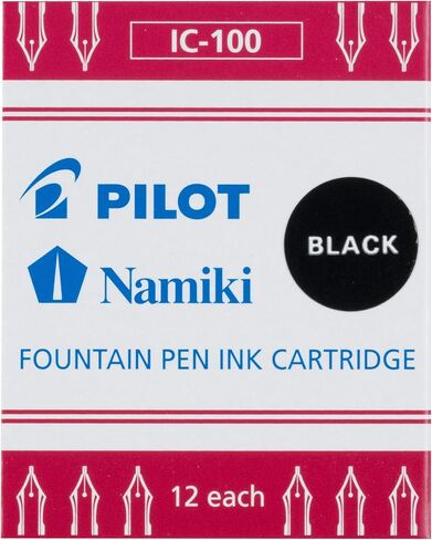 PILOT Namiki IC100 Fountain Pen Ink Cartridges, Black, 12-Pack (69100) in Saudi Arabia