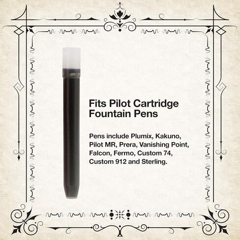 PILOT Namiki IC100 Fountain Pen Ink Cartridges, Black, 12-Pack (69100) in Saudi Arabia