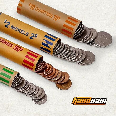 Preformed Coin Wrappers Rolls (128 Assorted) - Quarters, Pennies, Nickels and Dimes in Saudi Arabia