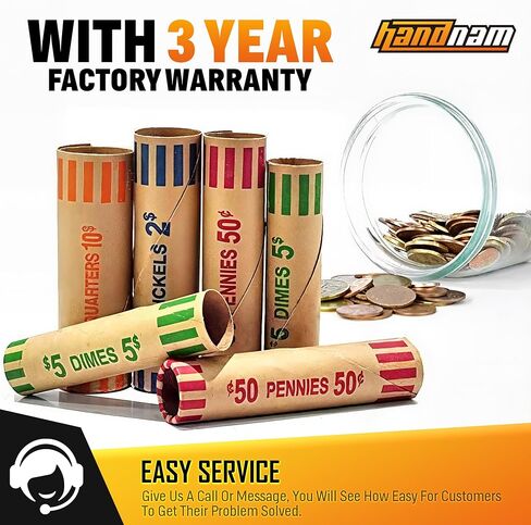 Preformed Coin Wrappers Rolls (128 Assorted) - Quarters, Pennies, Nickels and Dimes in Saudi Arabia