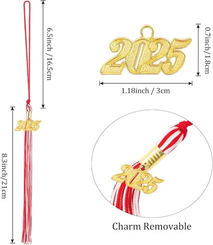2025 Tassel 2025 Tassel Charm Capuation Cap Tassel لتخرج CAP 2025 تخرج القبعة الزخرفة مع السحر الذهبي لعام 2025 لحفلات التخرج الأخضر والأبيض in Kuwait