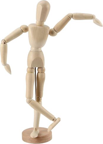 Joikit 2 PCS 12 بوصة نموذج الفنانين الخشبيين ، عارضة أزياء خشبية مفصلية عارضة أزياء مع الحامل والجسم posable ، manikin خشبية متحركة لرسم الشكل البشري in Kuwait