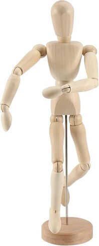 Joikit 2 PCS 12 بوصة نموذج الفنانين الخشبيين ، عارضة أزياء خشبية مفصلية عارضة أزياء مع الحامل والجسم posable ، manikin خشبية متحركة لرسم الشكل البشري in Kuwait