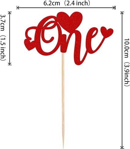 40 Pack Red Heart Cupcake Toppers Glitter Love Heart Valentine Cupcake Picks for Valentine's Day Theme Wedding Engagement Bridal Shower Birthday Party Cake Decorations Supplies in Kuwait
