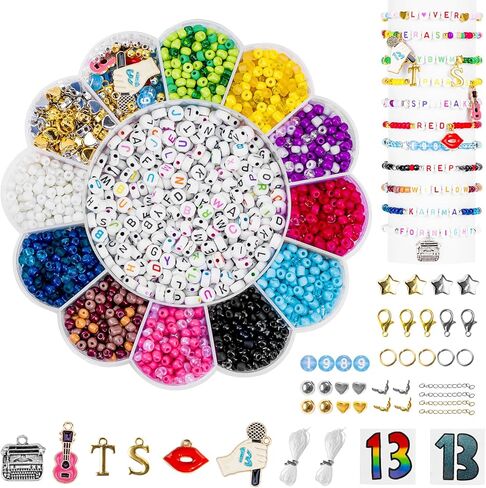 Goldwise St. Patrick's Day Crafts, St Patricks Green Beads for Jewelry Making Kit, 2880pcs Seed Beads in 6 Colors with Varities of St. Patrick's Charms, Gold Letter Beads, and DIY for Party Parade in Kuwait