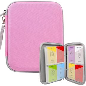Pink Card Case for Yoto Card Binder Holder 120 Pockets Card Binder with Zipper, Portable Organizer for Yoto Player Audiobook Cards, Mini Card Storage