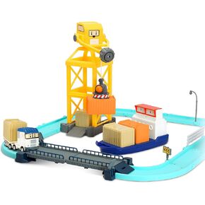 Robocar Poli Playet Station Cargo Station ، Builder Builder (مسارات وسيارة Terry Die-Cast)