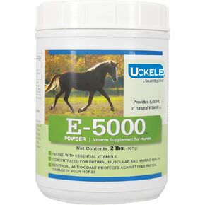 Uckele by SmartEquine E5000 Powder | Vitamin E for Horses, Antioxidant Support with Horse Vitamin E Supplement | Concentrated for Optimal Muscle & Wellness Support | 2 lb