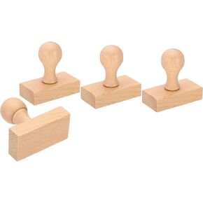PATIKIL 50mm Stamp Wood Square Handle, 4 Pack Wooden Knobs Stamp Mounts Drawer Pulls for Stamp Making DIY Crafting Scrapbooking, Brown
