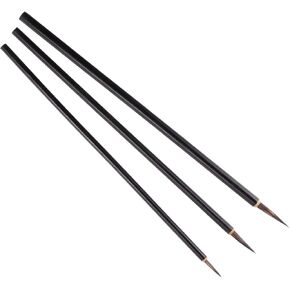 PATIKIL Round Paint Brush, 3 Pack Watercolor Ink Painting Calligraphy Writing Brush Drawing Art Sumi-e Brush Wood Handle for Beginners, 3 Size Included, Black
