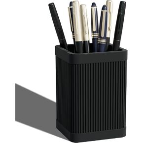 Aesthetic Pen Holder For Desk, Modern Silicone Pencil Holder, Stylish Office Desk Decor, Made of 5 mm Thickened Premium Silicone, Office Desk Organizer And Accessories (Black)