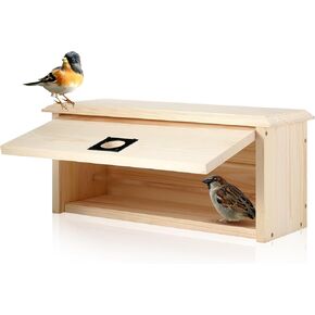 Bluebird Houses for Outside, Extra Long Bird Winter Roosting Box with Metal Predator Guard Wooden Outdoor Bird House, Safe and Spacious for Finch Swallow Wren Chickadee