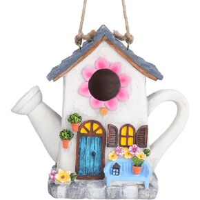 Bird House, Hanging Bird House for Outside, Wild Bird House, Decorative Watering Can Bird House for Home Garden Decor