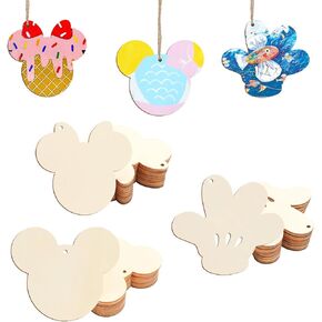 40Pcs Sport Ball Games Unfinished Wooden Football Basketball Baseball Soccer Rugby Ornaments DIY Craft Paintable Blank Cutouts Hanging Wood Slices for Bowl Game Birthday Party Decor Supplies