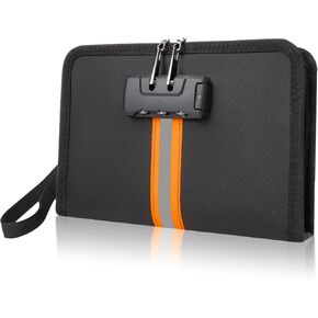 Fireproof Money Bag,Money Bag with Lock and Zipper,Safe Fireproof Waterproof,Suitable for Cash, Mobile Phones, Keys, Credit Cards