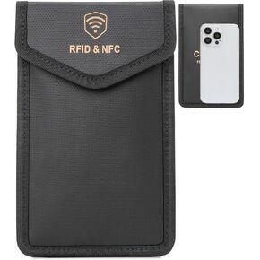 Faraday Bags for Phones,Anti-Theft Tracking Faraday Bag,Fireproof and Waterproof,5.1 x 8.1 inches,Used on Mobile Phones, Credit Cards (1 Pack, 5.1 * 8.1 inches)