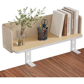 3 in 1 Clamp-on 22"×7.5" Desk Extender, Heavy-Duty Side/Top Desk Organizer Shelf, Adjustable Desktop Storage for Office Accessories, Monitor and Laptop Riser, Baffle Included