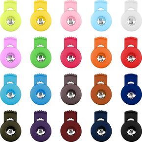 Framendino, 40 Pack Baseball Glove Locks Single Hole Spring Toggle Stopper Fastener Buttons Plastic Cord for Drawstrings (20 Colors)