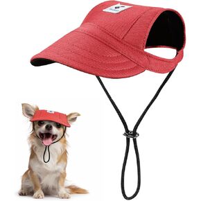 قبعة البيسبول الكلب Pawaboo ، قبعة بيسبول للحيوانات الأليفة في الهواء الطلق ، قبعة قبعة بيسبول ، ملابس رياضية سفر قابلة للتعديل ، ملابس Sunbonnet مع ثقوب الأذن لجرو الكلاب الصغيرة ، S ، Red in Kuwait