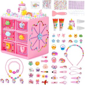 Children's Jewelry Box DIY with Cream Glue Decorate Your Princess' Jewelry Organiser- Gifts Idea for Girls for Valentines, Birthday, Arts and Crafts for Kids