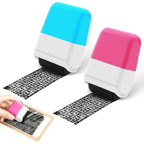 2 PCS Identity Theft Protection Roller Stamp, Protect Your ID Theft Protection Roller Stamp, Wide Roller Stamp for Mail Address ID Blackout