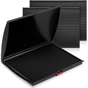 3 Pcs 5 x 7 Inch Classic Ink Pad Black Ink Pad Stamp Ink Pad for Office, Home