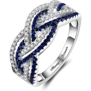 Personalized Engraved Cross-Finger Double Row Birthstone Ring 925 Sterling Silver Promise Ring for Her Wedding Bands Rings Engagement Ring