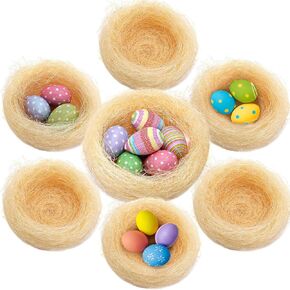 Sfcddtlg 7 oz Natural Sisal Fiber Easter Grass Basket Filler, Green Easter Basket Sisal Fiber Stuffing, Gift Box Packaging Crinkle Shredded Filling for Easter Eggs Decor Gift Wrapping