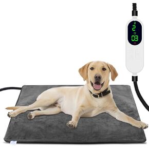 ENJOY PET Pet Heating Pad, Dog Heating Pad with 13 Level Timer and 9 Level Temperature, Indoor Heating Pads for Cats Dogs with Chew Resistant Cord, Long-Time Working Pet Heated Mat, Auto Power Off