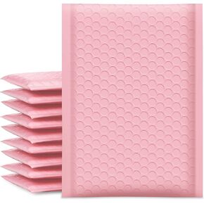 UCGOU Bubble Mailers 4x8 Inch Light Pink 50 Pack Poly Padded Envelopes Small Business Mailing Packages Opaque Self Seal Adhesive Waterproof Boutique Shipping Bags for Jewelry Makeup Supplies #000